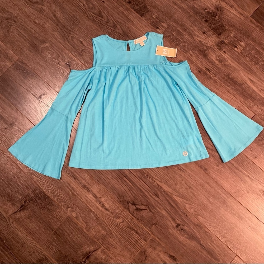 NWT Michael Kors shirt long sleeve cold shoulder bell sleeve
